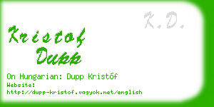 kristof dupp business card